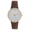 White Dial Brown Leather Strap Watch